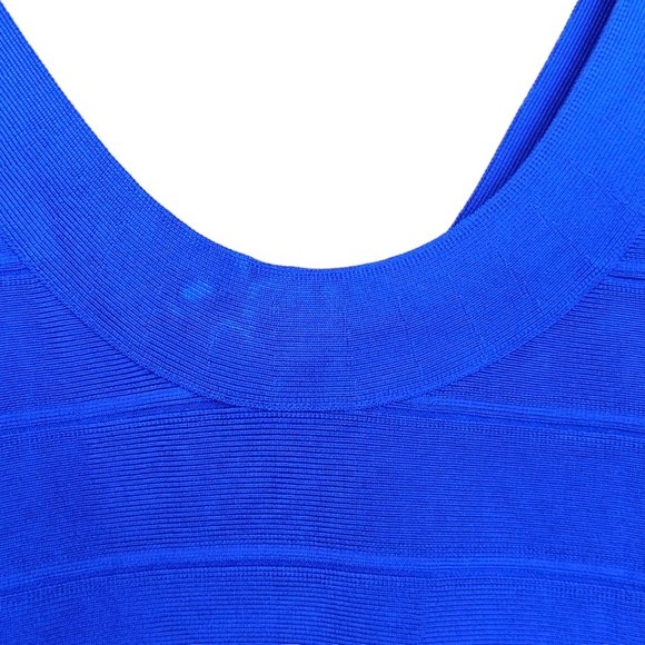 EUC Authentic Herve Leger Sydney Royal Blue Sleeveless Mini Bandage Dress Size S - Picture 3 of 7